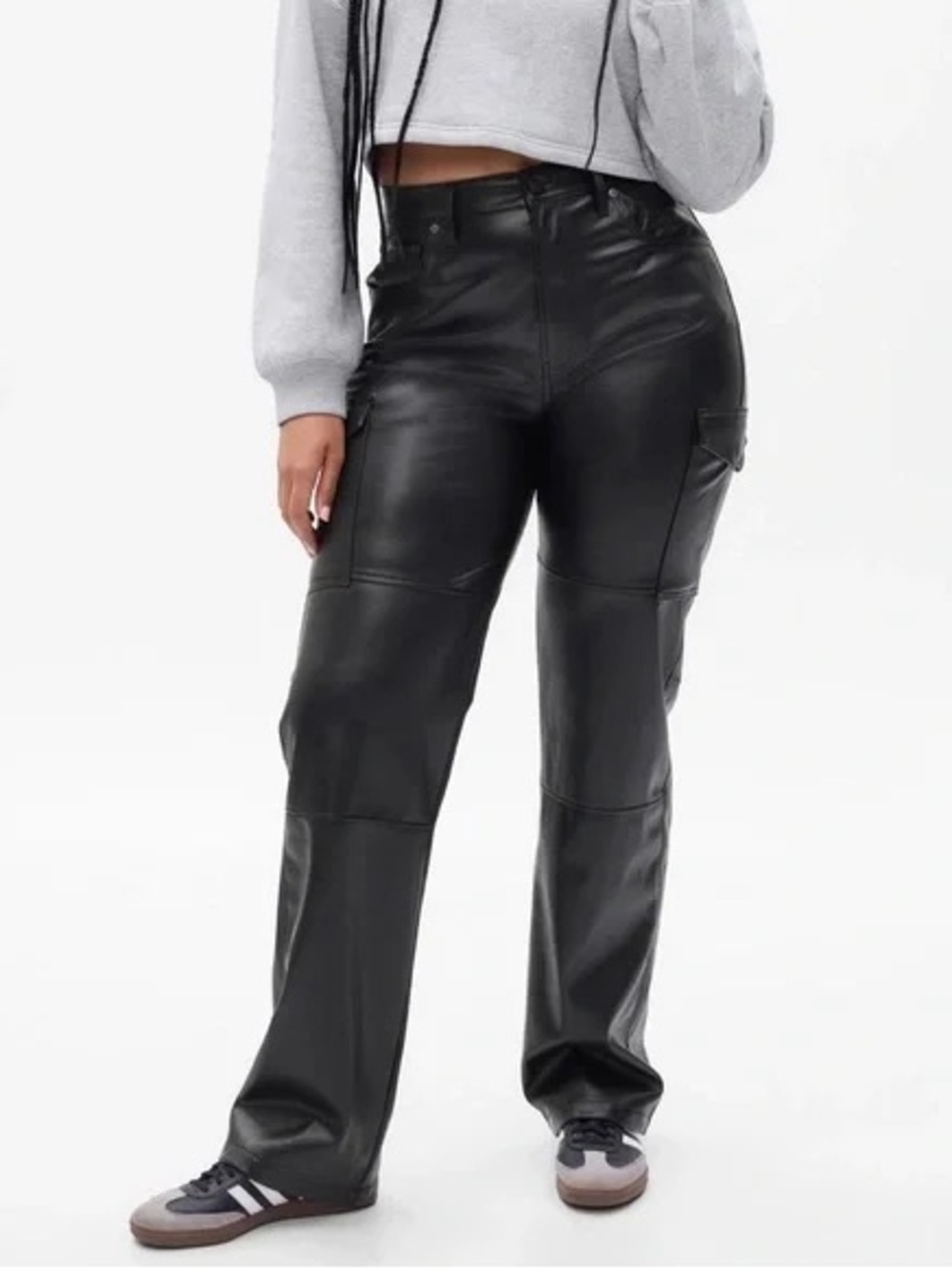 GAP High Rise 90s Loose Vegan Leather Cargo Pants